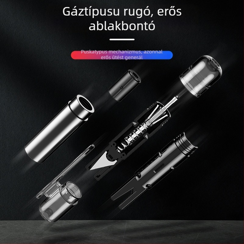 Autóablak törő szerszám — vészhelyzeti menekülő eszköz, alumínium‑ötvözet + ABS + acél, 100 g, Zhejiang eredet