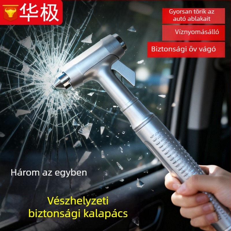 Autóbiztonsági Kalapács, alumínium ötvözet, súly 0,2 kg, testre szabható