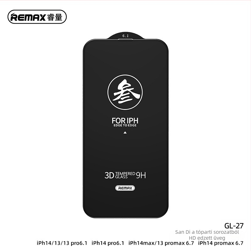 Remax edzett üveg előlapi képernyővédő iPhone 14 Pro Max-hoz, HD