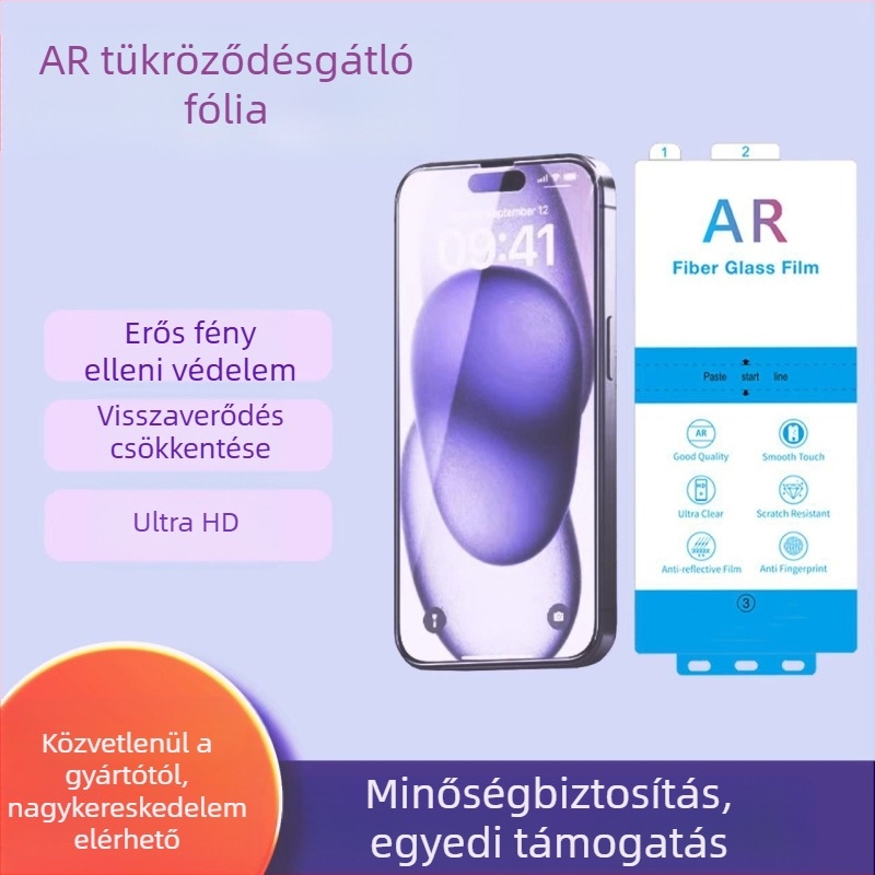 iPhone 17 Pro Maxhoz antireflexiós előlapi védőfólia – HD, karcolásálló, tükröződésmentes
