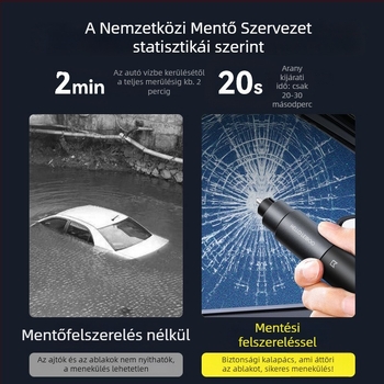 Autóbiztonsági kalapács ablak betöréséhez és meneküléshez — alumíniumötvözet + ABS, könnyű 0,08 kg, testreszabható, támogatja a magánmárkákat
