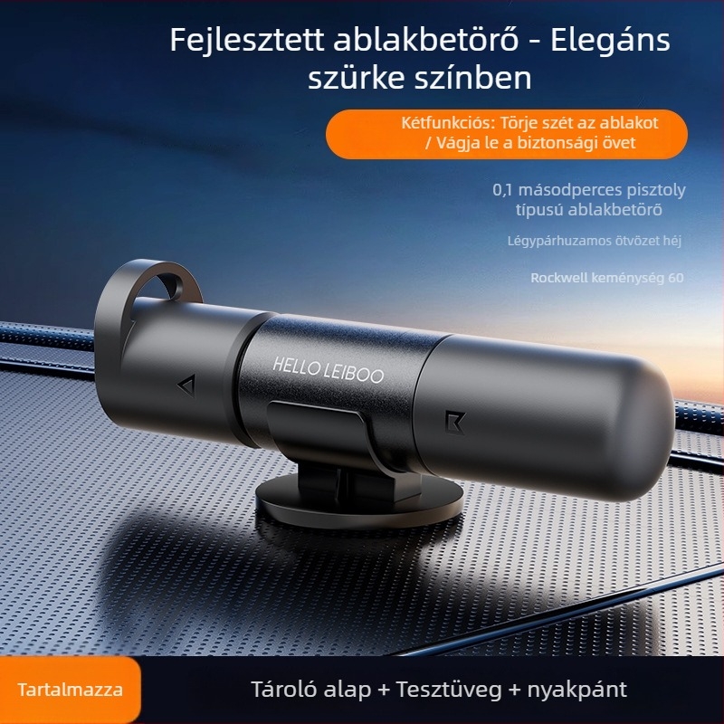 Autóbiztonsági kalapács ablak betöréséhez és meneküléshez — alumíniumötvözet + ABS, könnyű 0,08 kg, testreszabható, támogatja a magánmárkákat