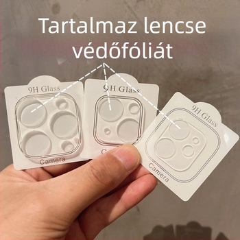 iPhone 16 Pro Max hátsó kamera teljes körű átlátszó lencse fólia – ütésálló, HD, ujjlenyomat-mentes