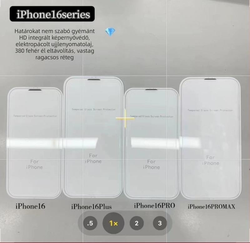 Tempered üveg kijelzővédő iPhone16 Pro Maxhez — teljes képernyő, HD, ujjlenyomat-mentes, esésálló