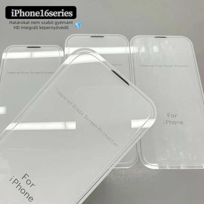 Tempered üveg kijelzővédő iPhone16 Pro Maxhez — teljes képernyő, HD, ujjlenyomat-mentes, esésálló