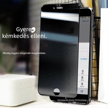 Alumínium adatvédelmi képernyővédő iPhone 16 Pro, 13 Pro, 14 Pro – edzett üveg