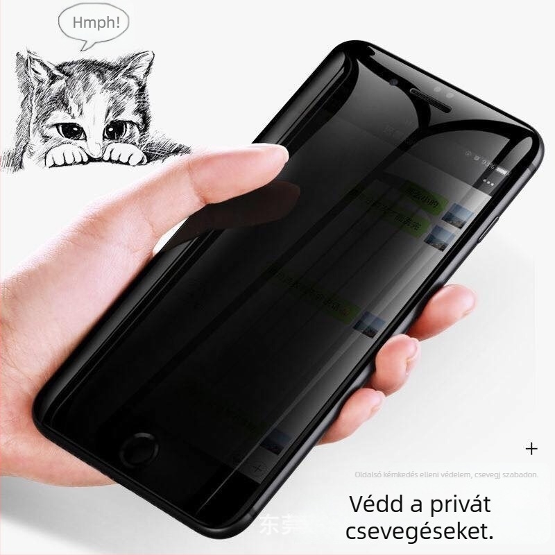 Alumínium adatvédelmi képernyővédő iPhone 16 Pro, 13 Pro, 14 Pro – edzett üveg