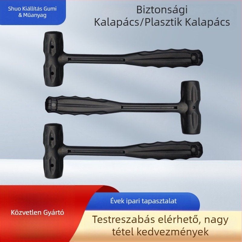 Kerek fejű műanyag kalapács bútorok szereléséhez – műanyag fej és nyél, otthoni felújítás, testreszabható feldolgozás