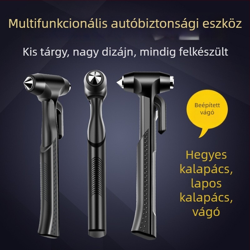 Járműre szerelhető vészhelyzeti biztonsági kalapács hosszú fogantyúval – fém ablaknyitó kalapács autókhoz és buszokhoz