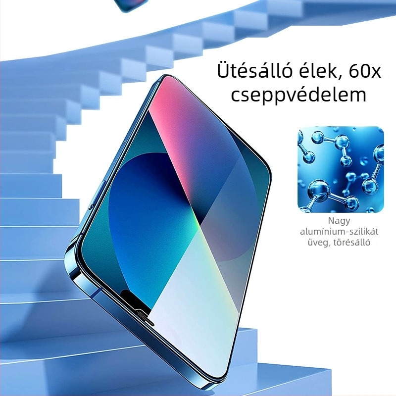 iPhone 14 porálló hálós temperált üveg kijelzővédő, HD magánéletvédelmi fólia és teljes képernyős védelem iPhone 12 Pro Max-hoz
