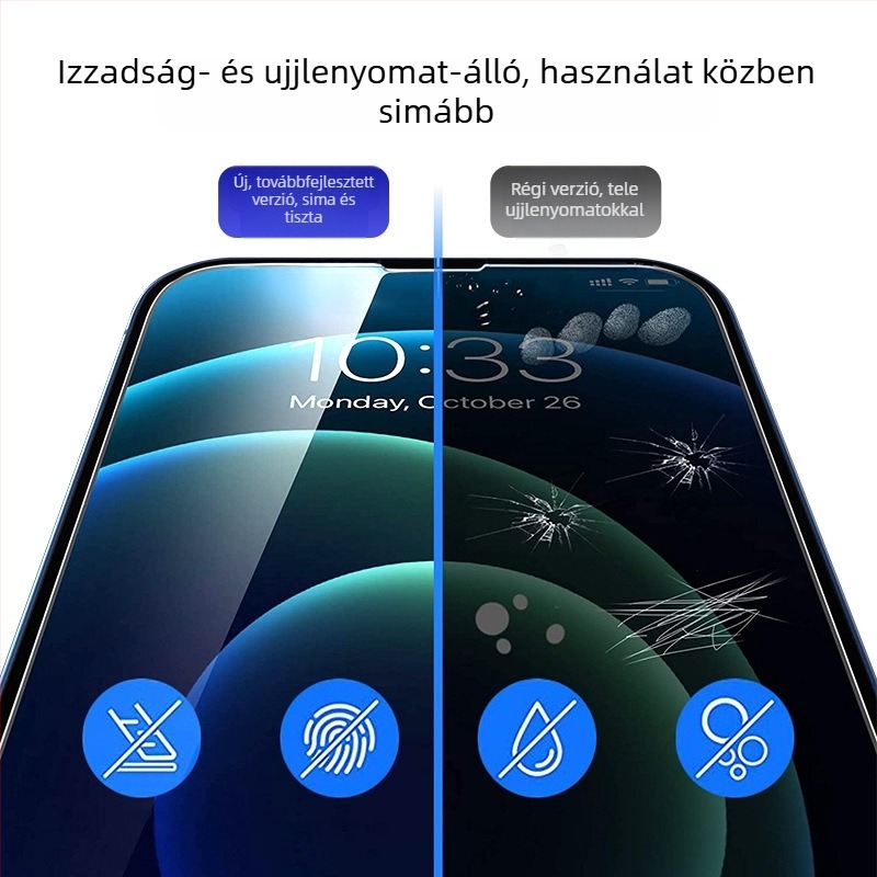iPhone 14 porálló hálós temperált üveg kijelzővédő, HD magánéletvédelmi fólia és teljes képernyős védelem iPhone 12 Pro Max-hoz