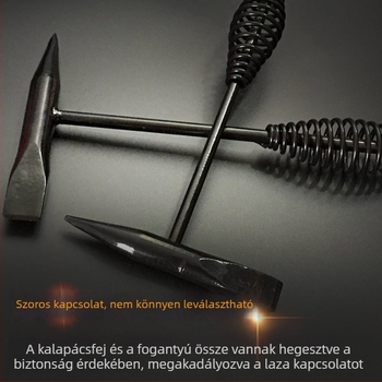 Villanyszerelő kalapács, fej magas széntartalmú acélból, dupla fej, acél nyél, 300 g/500 g