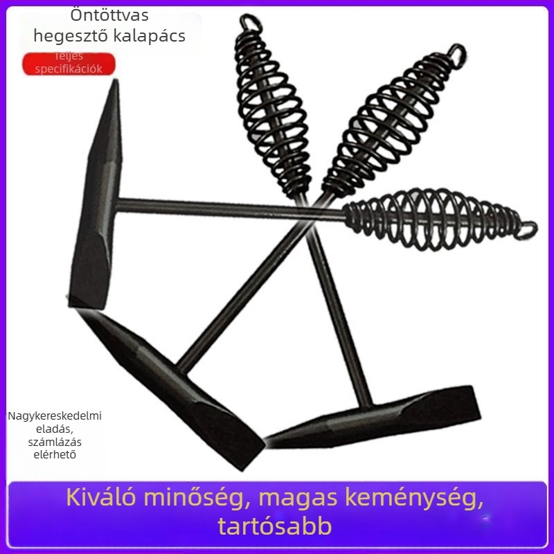 Villanyszerelő kalapács, fej magas széntartalmú acélból, dupla fej, acél nyél, 300 g/500 g