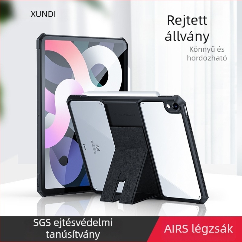 Xundd iPad Pro 11 hüvelykes védőtok, állvánnyal, TPU, ütésálló, iPad Air 4-hez