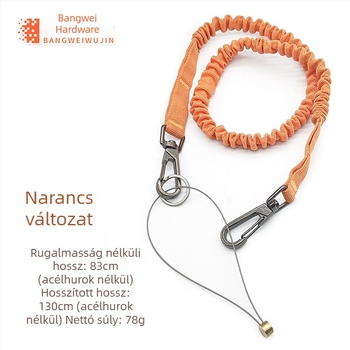 Bangwei magasban végzett munka biztonsági kötél – anyag: poliészter/acélhuzal, típus: biztonsági kötél, zuhanás elleni védelem, pozicionálás, teleszkópos rugalmasság