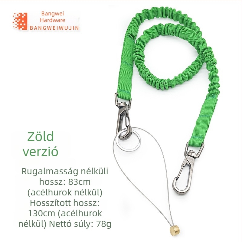 Bangwei magasban végzett munka biztonsági kötél – anyag: poliészter/acélhuzal, típus: biztonsági kötél, zuhanás elleni védelem, pozicionálás, teleszkópos rugalmasság