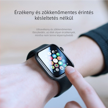 Apple Watch Series 11 teljes képernyős védőfólia, ujjlenyomat-mentes, TPE+PMMA