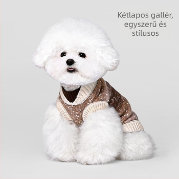 Hoopet kutyapulóver – dot yarn anyag, laza stílus, háziállat ruházat, univerzális szabás