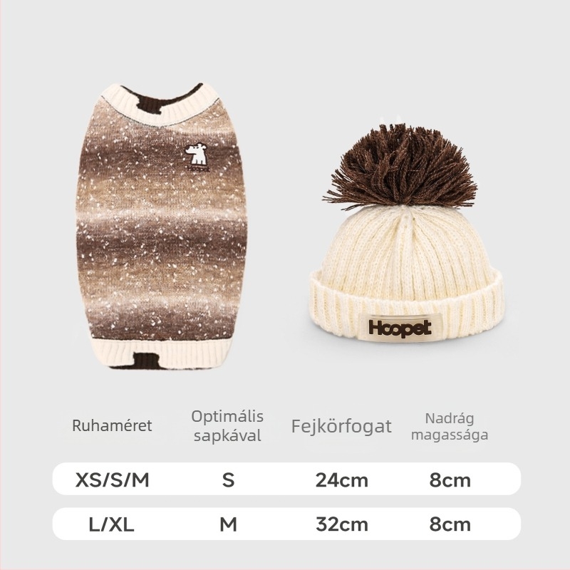 Hoopet kutyapulóver – dot yarn anyag, laza stílus, háziállat ruházat, univerzális szabás