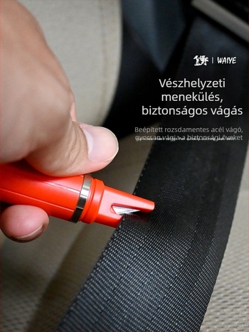 Crooked Wild 2-in-1 autós biztonsági kalapács: ablak törő és biztonsági öv vágó