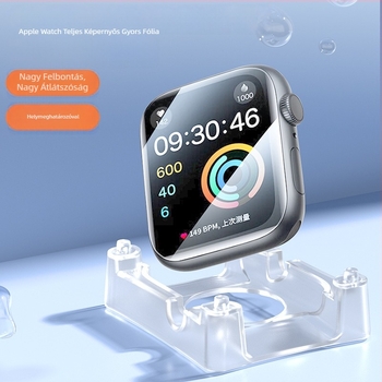 Apple Watch védőfólia: rugalmas mikro-kristályos teljes képernyős hidrogel bevonattal és igazító eszközzel