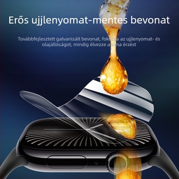 Apple Watch védőfólia: rugalmas mikro-kristályos teljes képernyős hidrogel bevonattal és igazító eszközzel