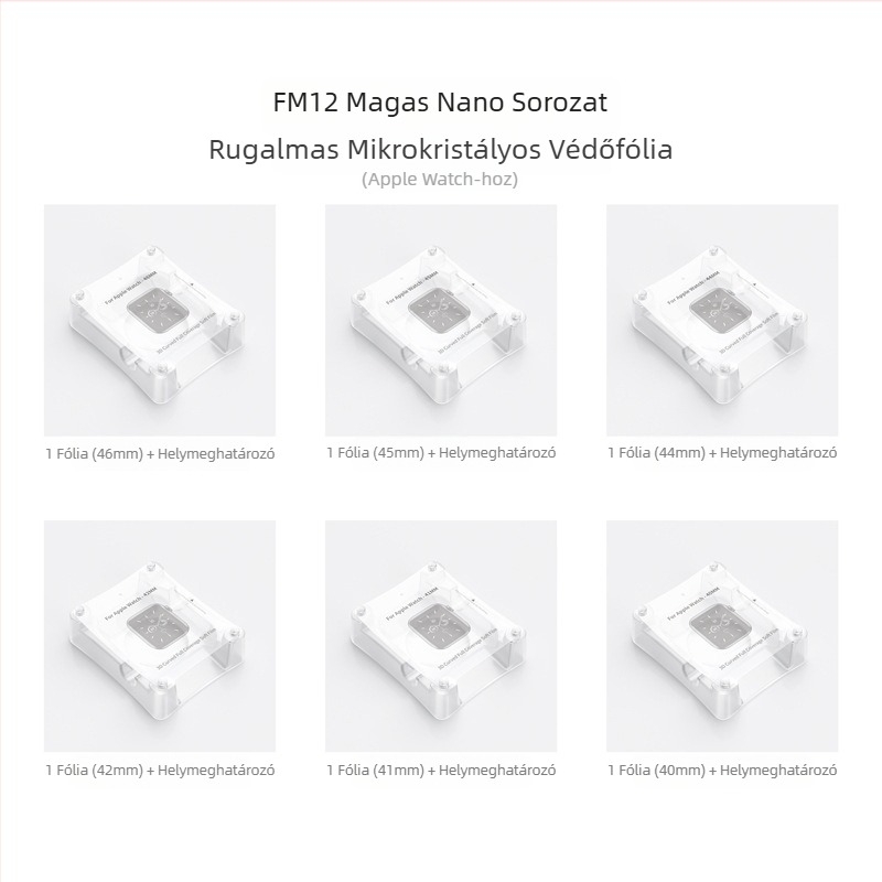 Apple Watch védőfólia: rugalmas mikro-kristályos teljes képernyős hidrogel bevonattal és igazító eszközzel