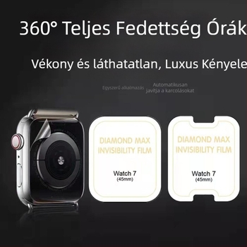 Apple Watch Series 7/6/4 képernyővédő fólia – hidrogél, teljes fedés, HD, ujjlenyomat-mentes
