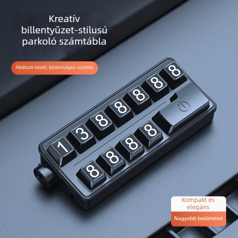 Jsn Autó ideiglenes parkolási jel vészkalapáccsal, acél kése és világítással, multifunkcionális tervezés telefonszám feliratával — Modell T-61, Anyag: Műanyag