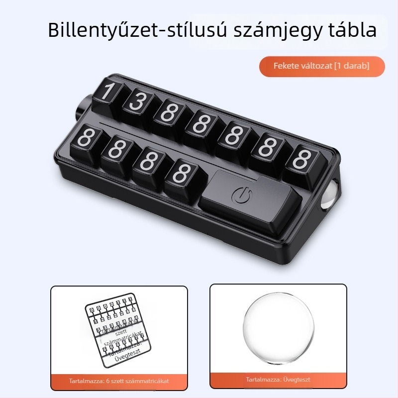 Jsn Autó ideiglenes parkolási jel vészkalapáccsal, acél kése és világítással, multifunkcionális tervezés telefonszám feliratával — Modell T-61, Anyag: Műanyag