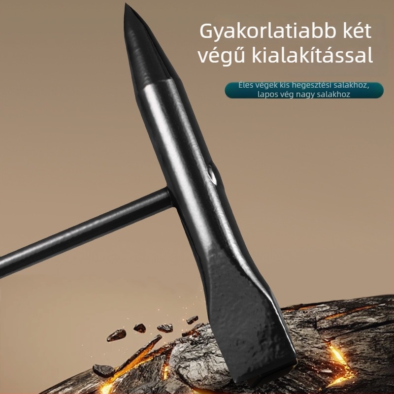 Acélból készült rugós hegesztő kalapács lapos fejjel, 300g/500g, rozsda- és szennyeződés eltávolítása, jégzúzás, többfunkciós mentőeszköz