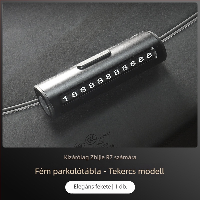 Zhijie R7 parkolási rendszámtábla, ABS autóalkatrész telefon-tartóval, ablakbetörő és biztonsági kalapács