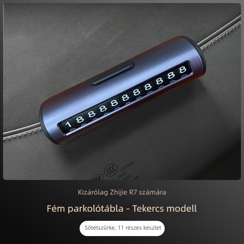 Zhijie R7 parkolási rendszámtábla, ABS autóalkatrész telefon-tartóval, ablakbetörő és biztonsági kalapács