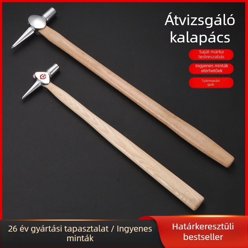 Detektáló kalapács – fej acél 45#, fa nyél, nettó súly 0.3, vasúti és kazán felülvizsgálatra