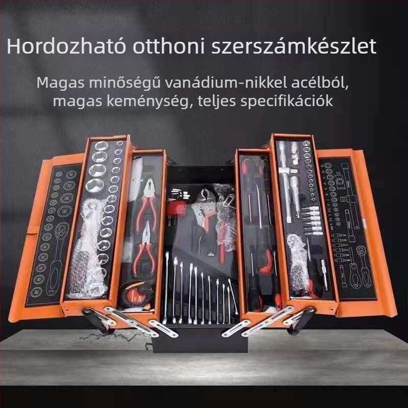 SHASHENG Autó- és otthoni javítókészlet – teljes szerszámkészlet tokban, magas szén-acélból
