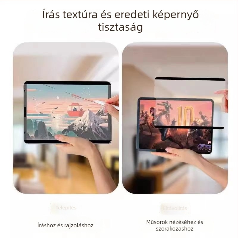 Matt papír-szerű fólia az Apple iPad Air és a 2024-es iPad Pro számára, írásra és rajzolásra