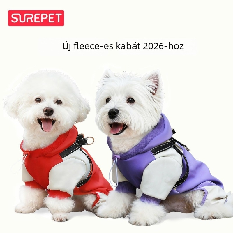 Kutyáknak kapucnis kabát – fleecével bélelt, meleg, szél- és vízálló, szennyeződés elleni