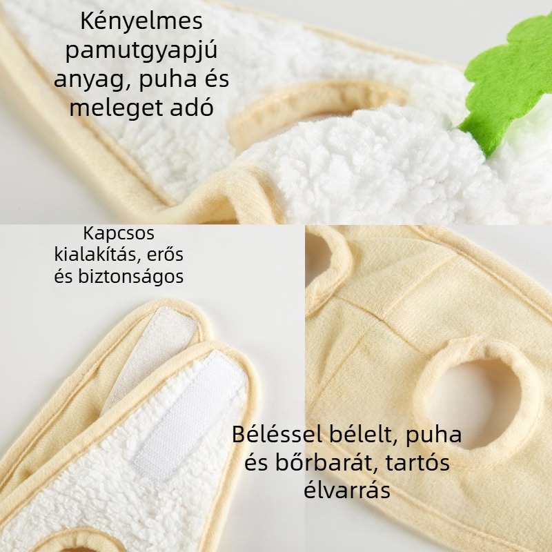 WPET Karácsonyi sapka háziállatoknak - Monokróm mintázat, Puha pamutbársony, Vastag lapos szövés, Jacquard kötés, Négy évszakos