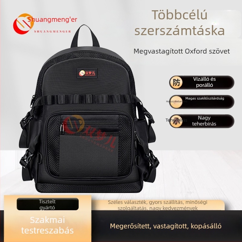 Double Dreamer SJ-0005 szerszámos hátizsák telepítő szakembereknek — strapabíró, megerősített, többfunkciós villanyszerelő eszköztároló