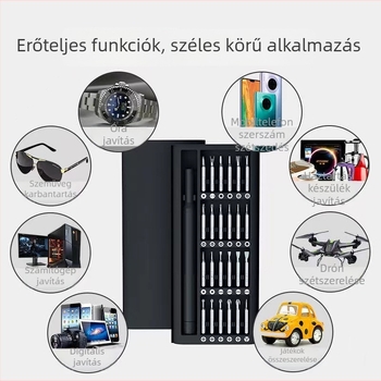 25-in-1 multifunkcionális mágneses csavarhúzó készlet telefonokhoz, laptopokhoz és tabletekhez, szénacélból