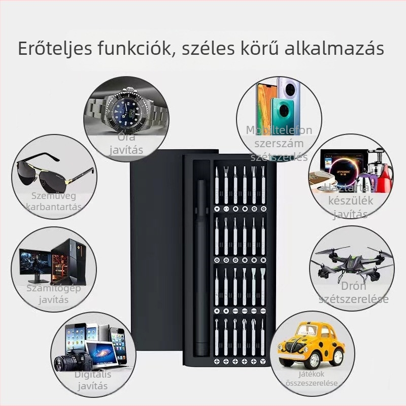 25-in-1 multifunkcionális mágneses csavarhúzó készlet telefonokhoz, laptopokhoz és tabletekhez, szénacélból