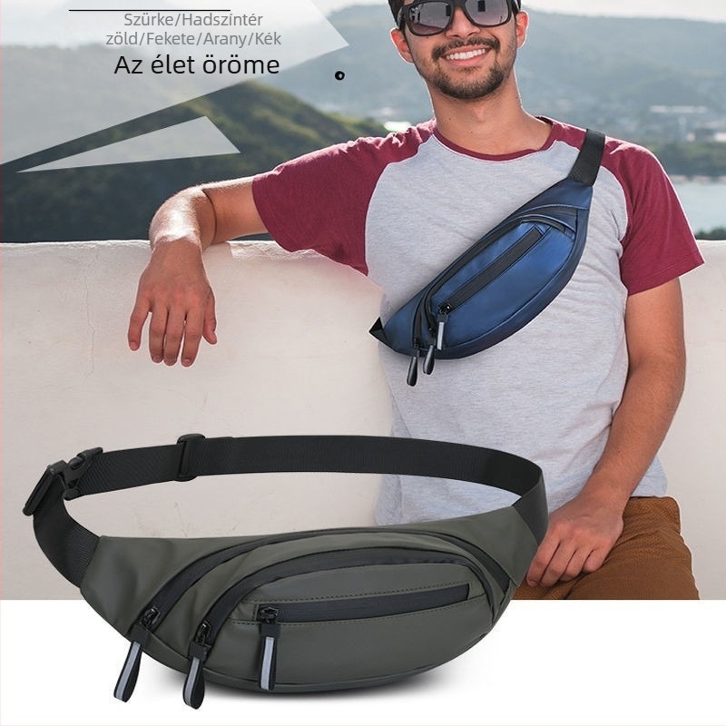 Férfi vízálló crossbody táska PVC-ből – városi minimalista stílus, telefon és pénztárca számára, tavasz 2025