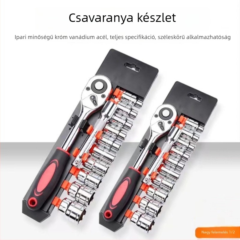 12 darabos hexagonális csőkulcs készlet autók és motorkerékpárok javításához, szerszámkészletben — anyag: chromium vanadium steel; bevonat: galvanizált; súly: 1.45