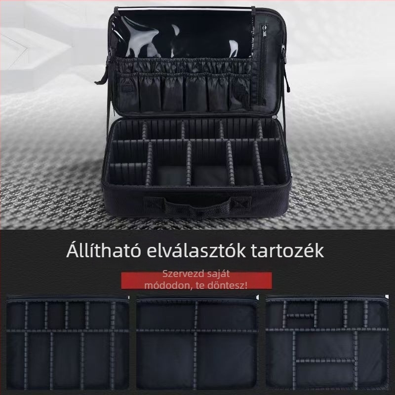 Villanyszerelő szerszágtáska – hordozható, nagy kapacitású, Oxford anyagú, kopásálló, kétszintes tároló
