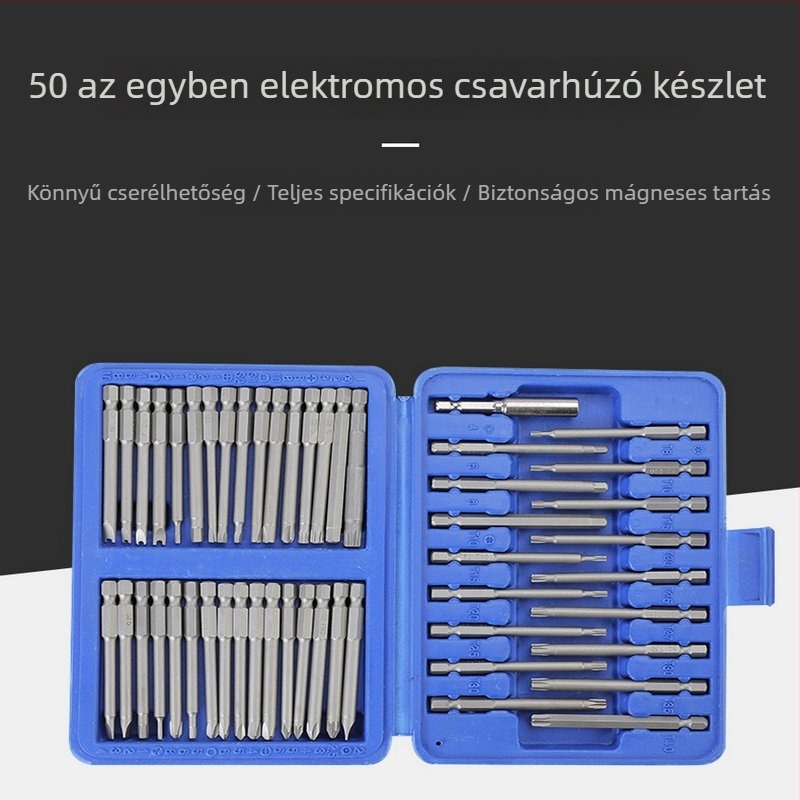 Shuangyun Hardware 50-in-1 mágneses Cr-Mo acél csavarhúzó készlet mobiltelefon és számítógép karbantartáshoz