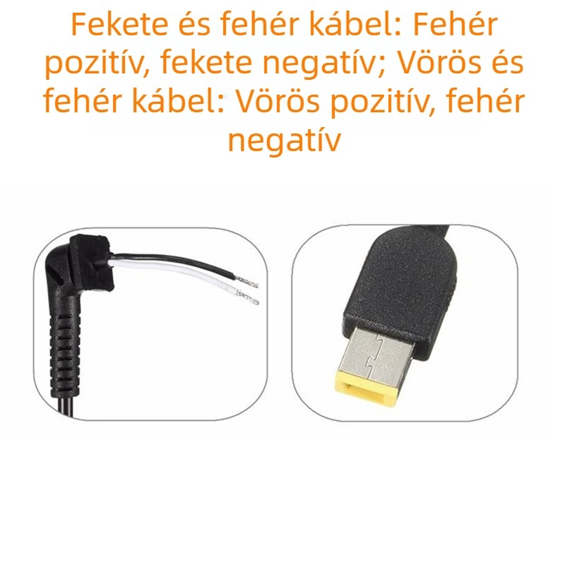 Lenovo négyzetes portú noteszgép tápkábel DC kimenettel 90W/170W/230W