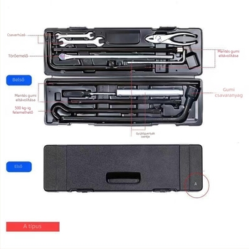 Jármű karbantartó eszköz készlet – acélból, LC150/LC200, 12–13 darabos készlet, szerszámtartó doboz