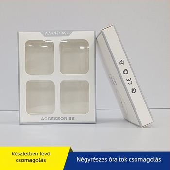 Apple Watch védőtok csomagoló dobozok – négy darabos készlet, papírkarton, offset nyomtatás, teherbírás 500 g, kompatibilis Apple Watch 4/5/6/7/8 SE