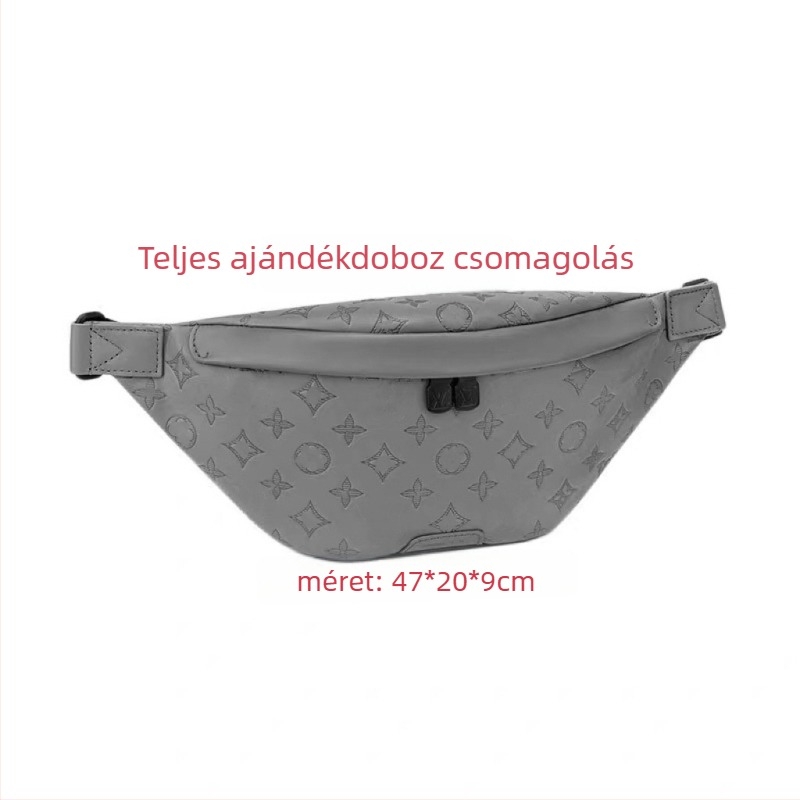 Férfi mellkas táska, utcai stílus, valódi bőr, kopásálló és bővíthető, nylon bélés