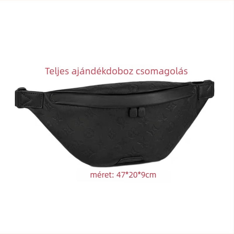Férfi mellkas táska, utcai stílus, valódi bőr, kopásálló és bővíthető, nylon bélés